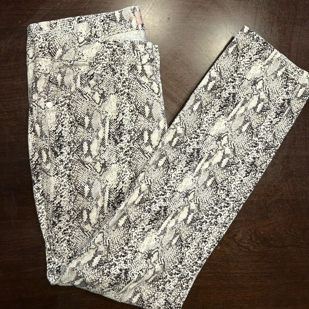 Philosophy Black and White Snake Print Straight Leg Jeans